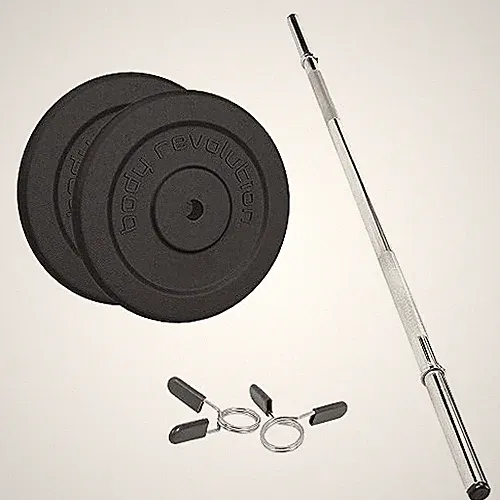 1,2m 1" Langhantel und Gusseisen Hantelscheiben Sets Stange 2,5kg Paar 5kg Set