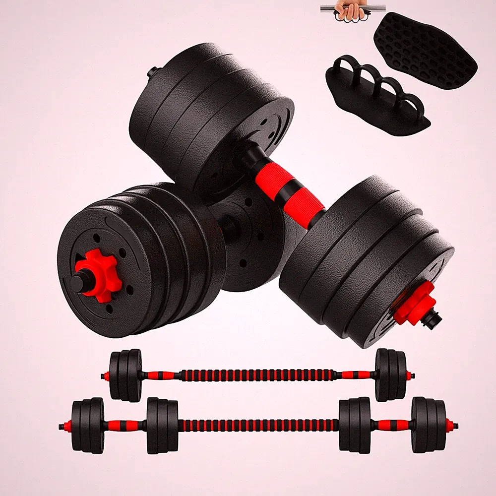 10kg Verstellbares Hantel Set Hantel Langhantel Gym Fitness Handgewicht GRATIS Greifer