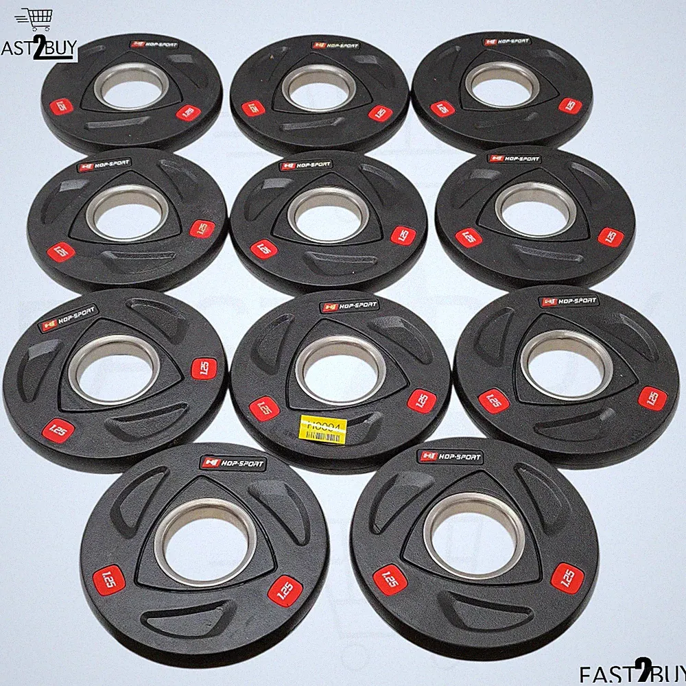 11x Hantelscheiben Set 1,25 kg Hop-Sport Gummi Gewichte Krafttraining