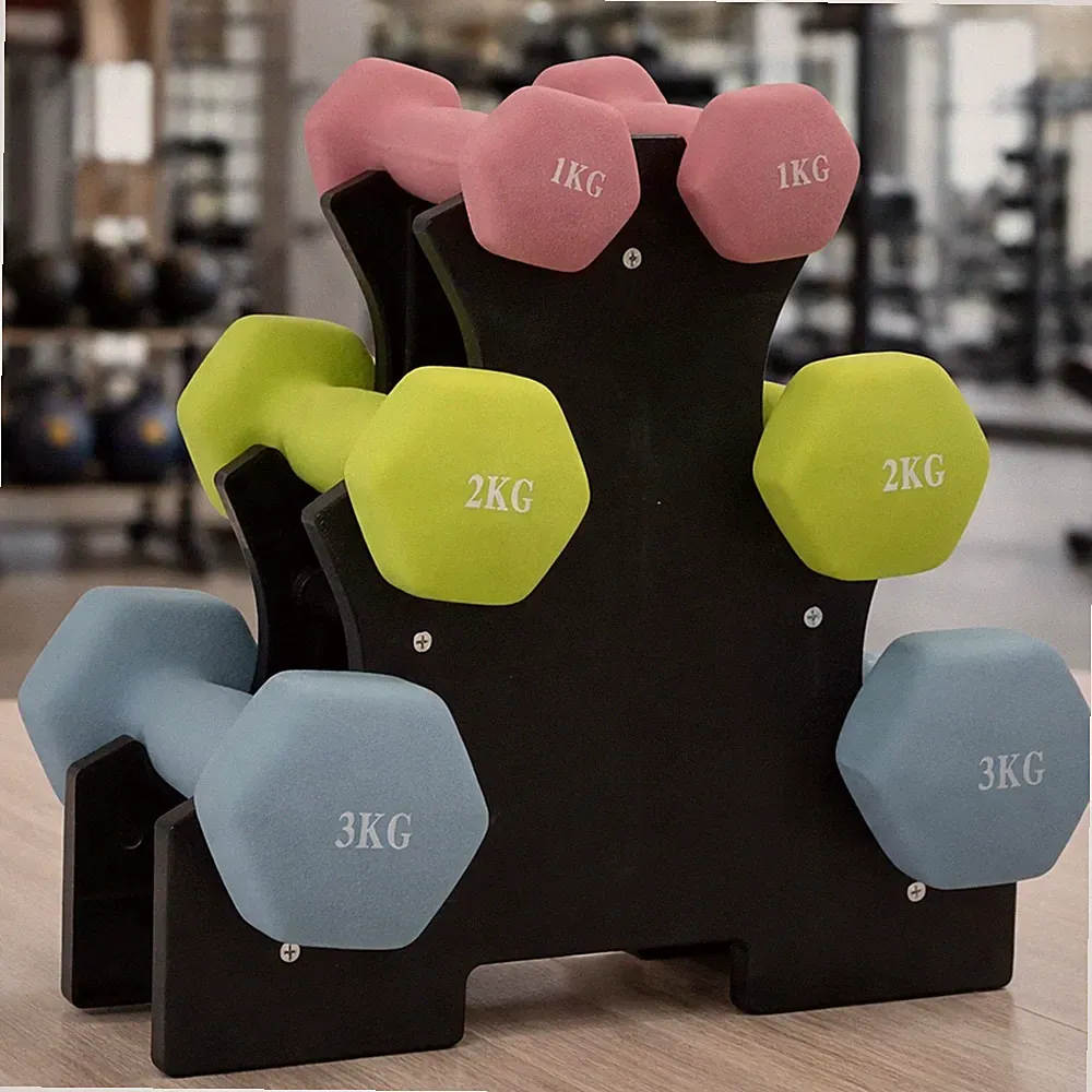 12KG Hantelset Hex Gewichte Paar Home Gym Fitness Training mit Aufbewahrungsständer