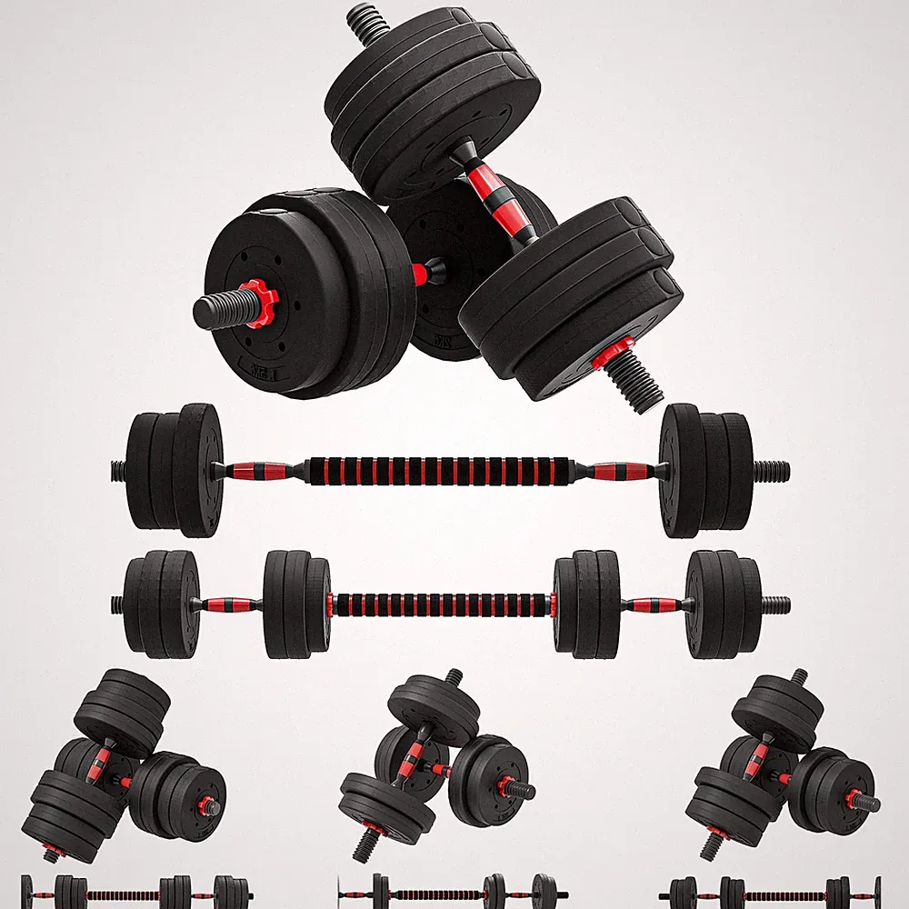 2 in 1 Hanteln Set verstellbare Kurzhantel & Langhantel Fitness
