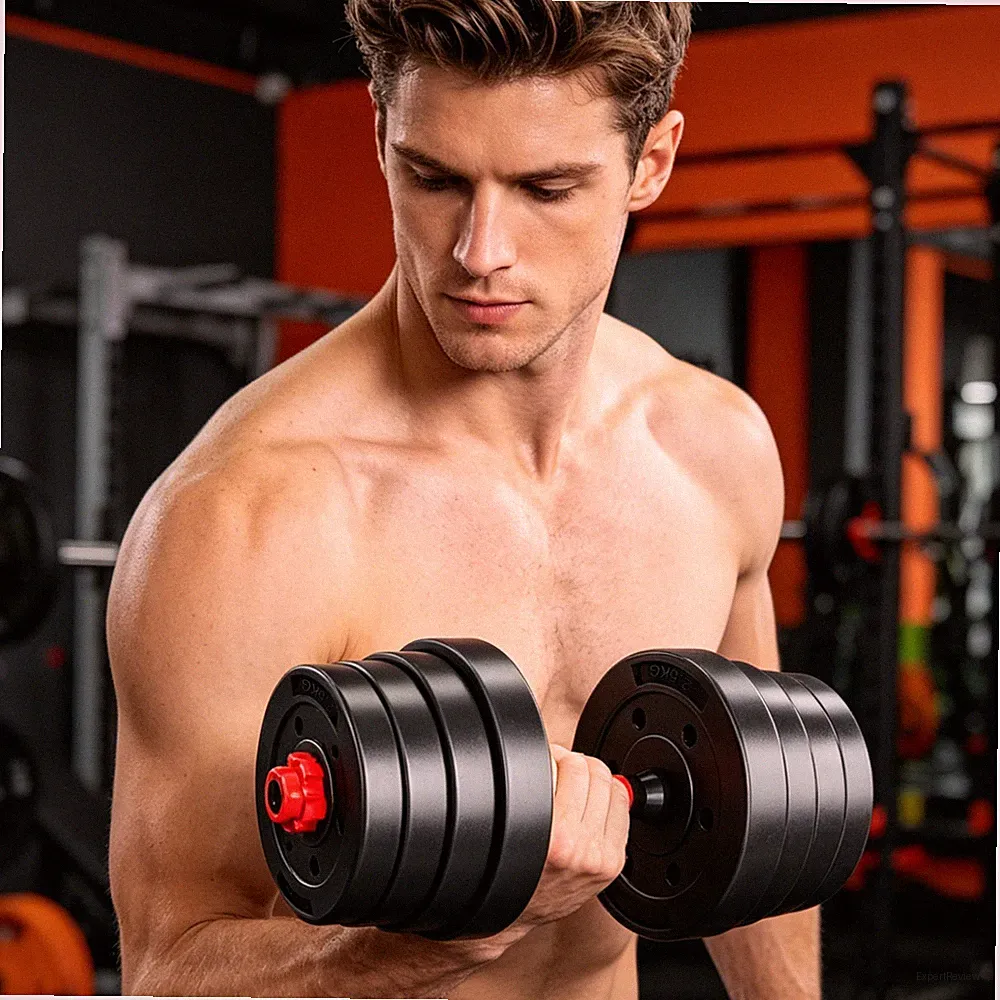 2-in-1 Verstellbare Hanteln Set mit Langhantel - Home Gym Krafttraining Workout