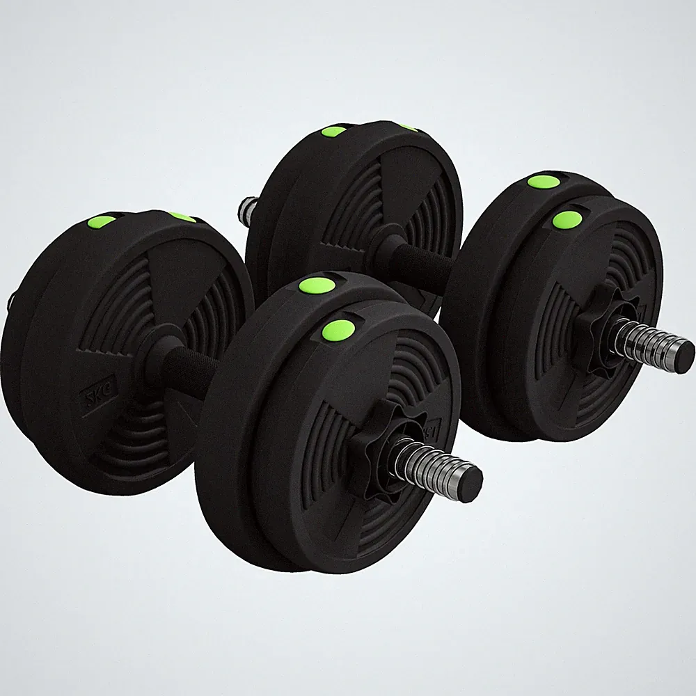 2-in-1 verstellbare Langhantel Hantelset 14kg rutschfest kunststoffbeschichtet Home Gym