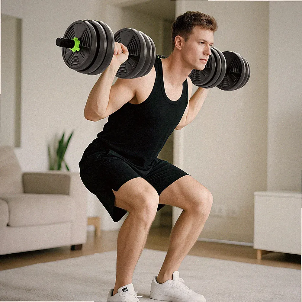 20 kg 3-in-1 verstellbare Langhantel & Hanteln Set, grün