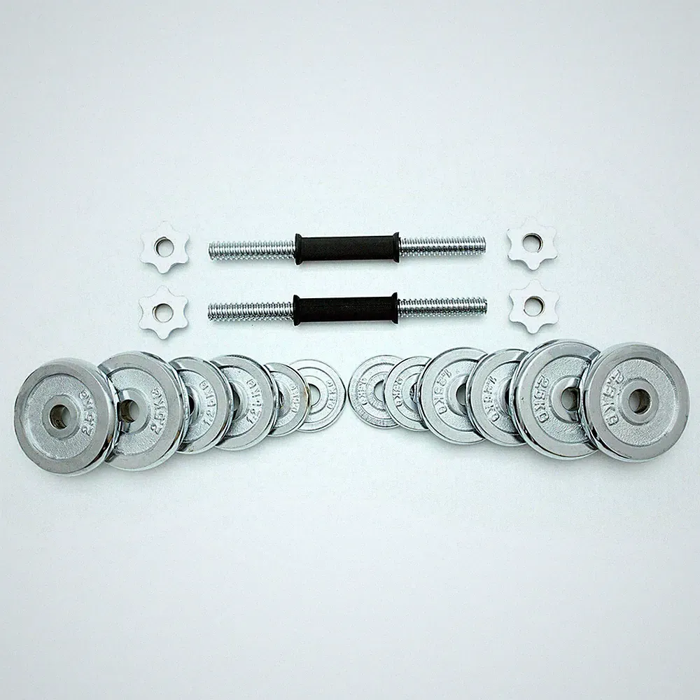 20Kg Gusseisen Hanteln Set Fitness Training Gewichte Gym Bizeps Viper Chrom