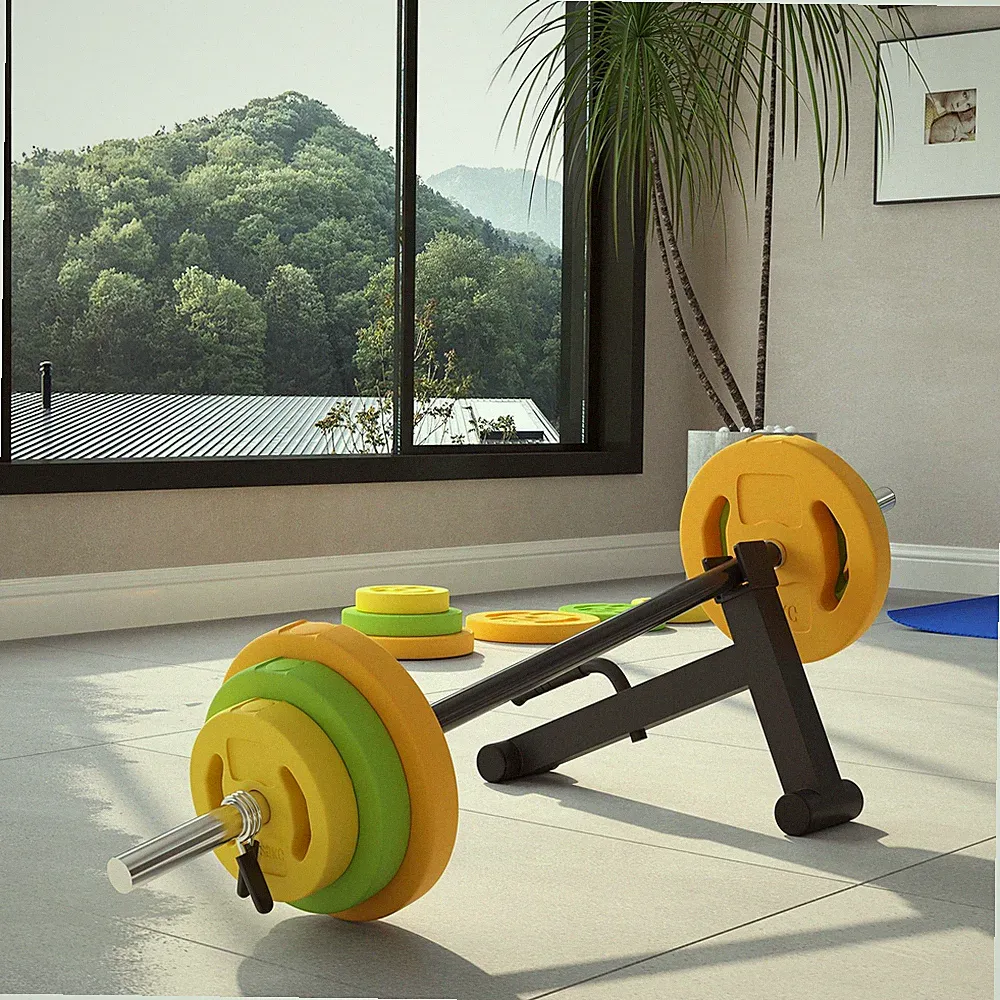 20kg Langhantel Gewichte Set mit Langhantelheber für Home Gym Krafttraining