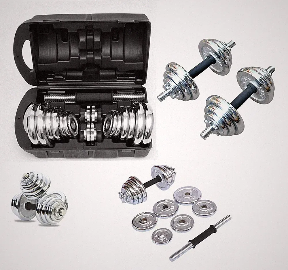 20Kg Verstellbare Chrom Hantel Set Gym Training Freigewichte Hantel Zuhause
