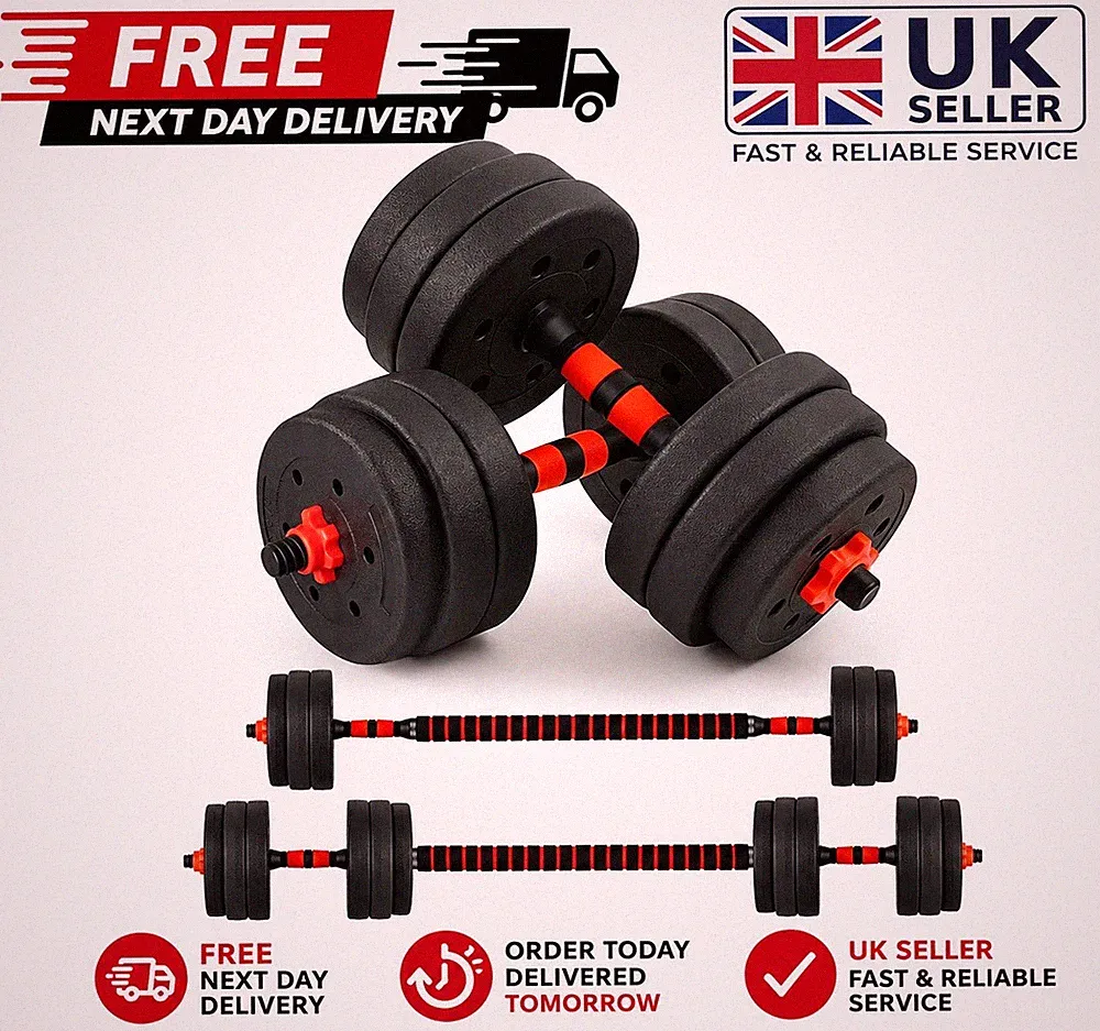 20KG Verstellbare Hantel & Langhantel Hantel Set für Home Gym, Krafttraining