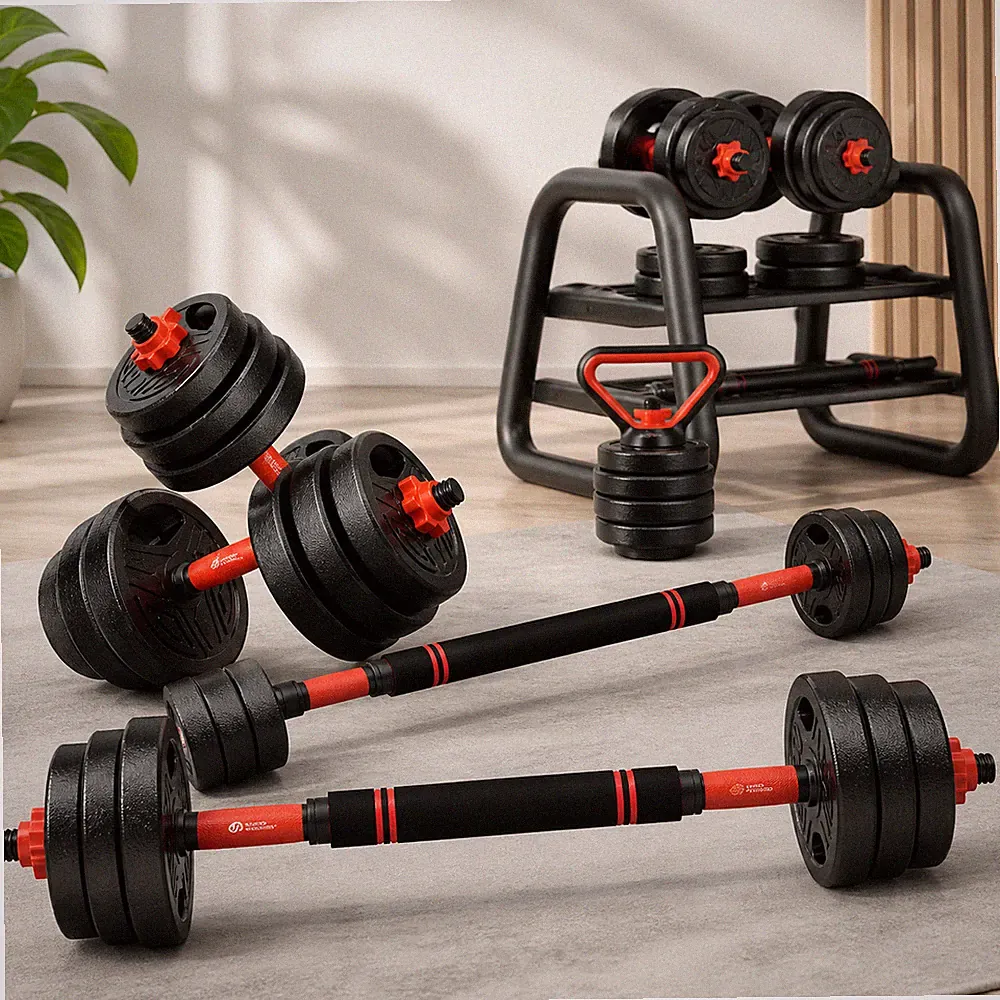 20KG Verstellbare Hanteln Set Langhantel Gewichte Home Gym Fitness Trainingsset