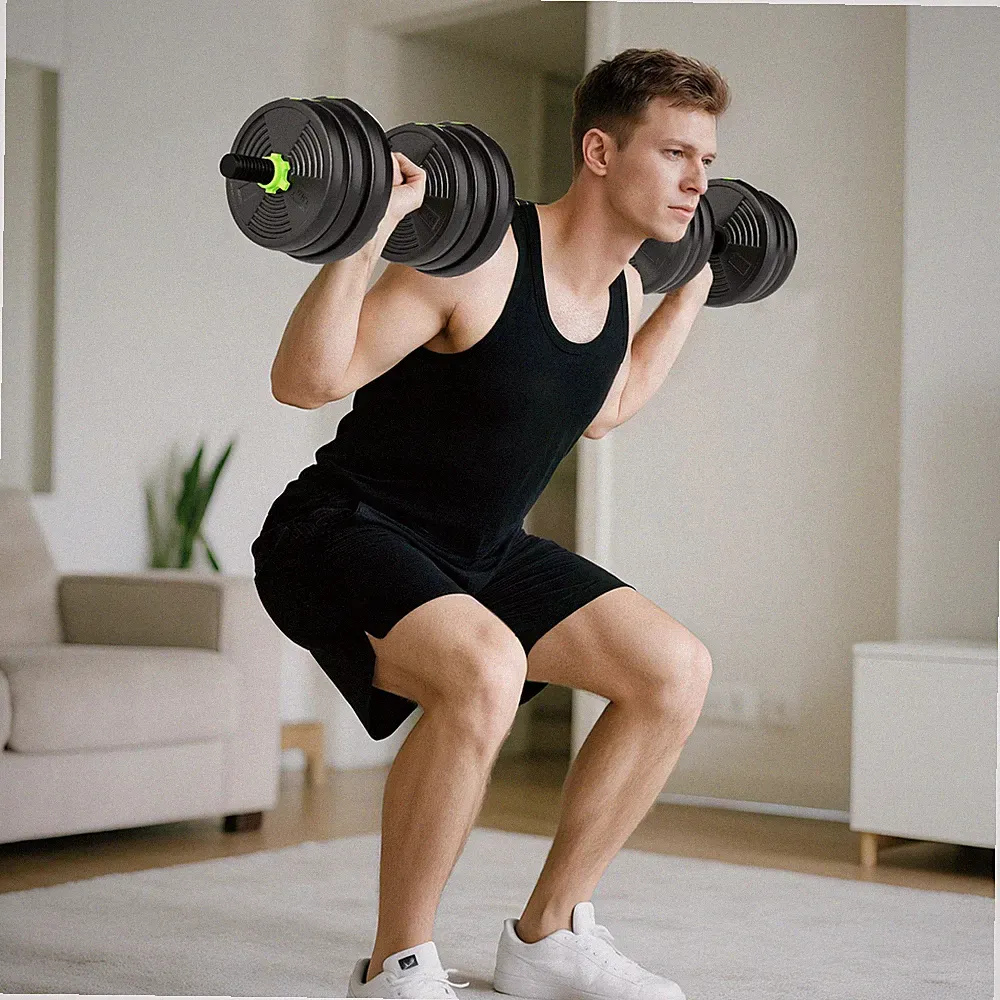 25 kg 3-in-1 verstellbare Langhantel & Hanteln Set, grün