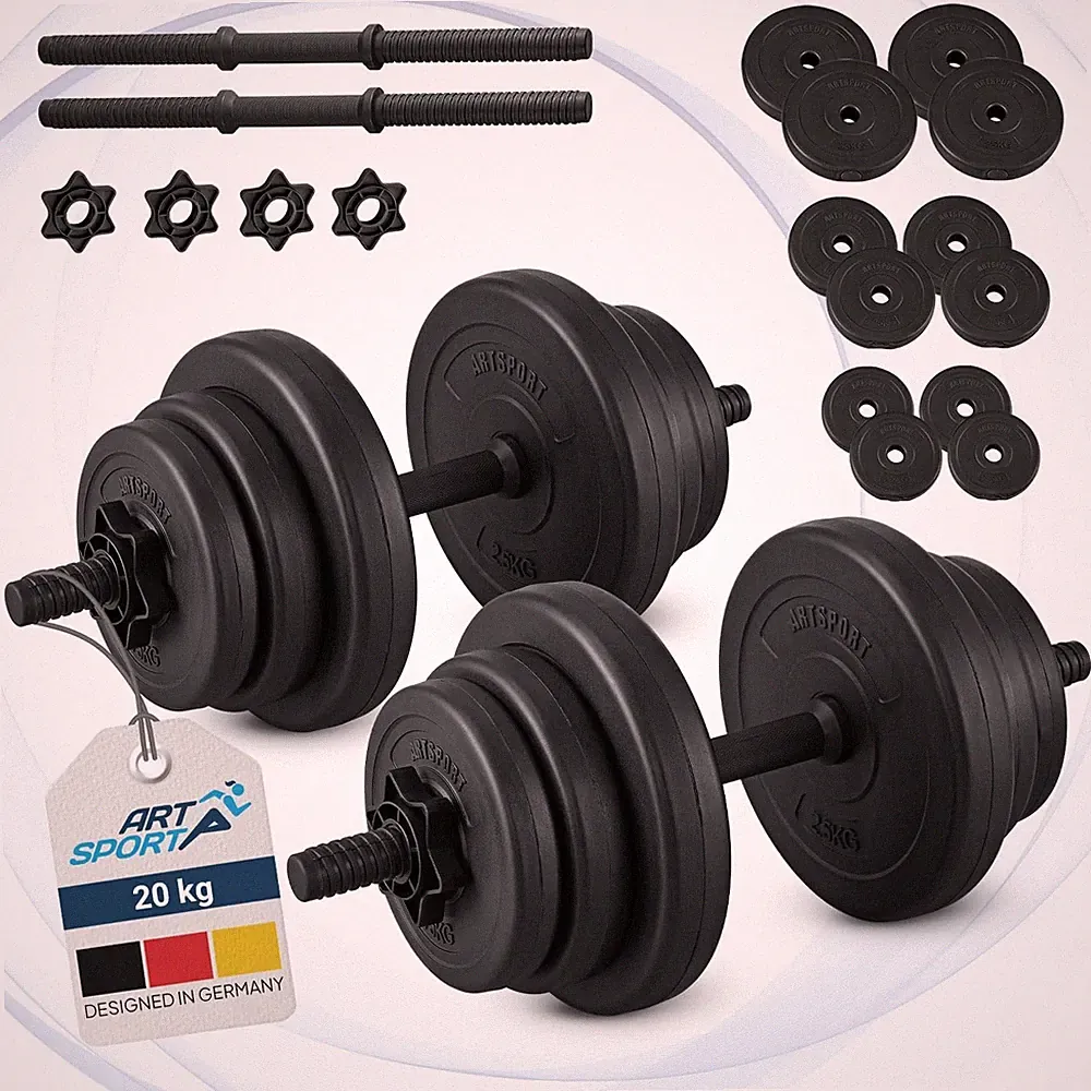 2er Hantelset 20/30 / 40 kg - Kurzhantel Set mit 2 Kurzhanteln, Gewichten & 4 St