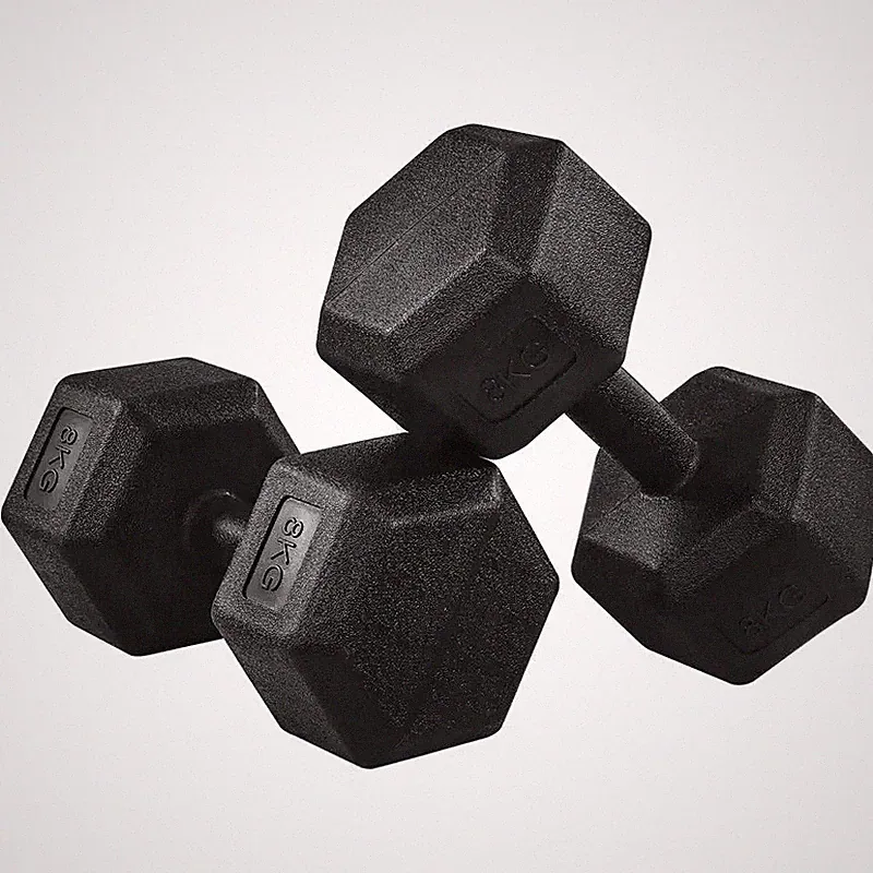 2er Set Kurzhanteln 8kg PVC Hexagon