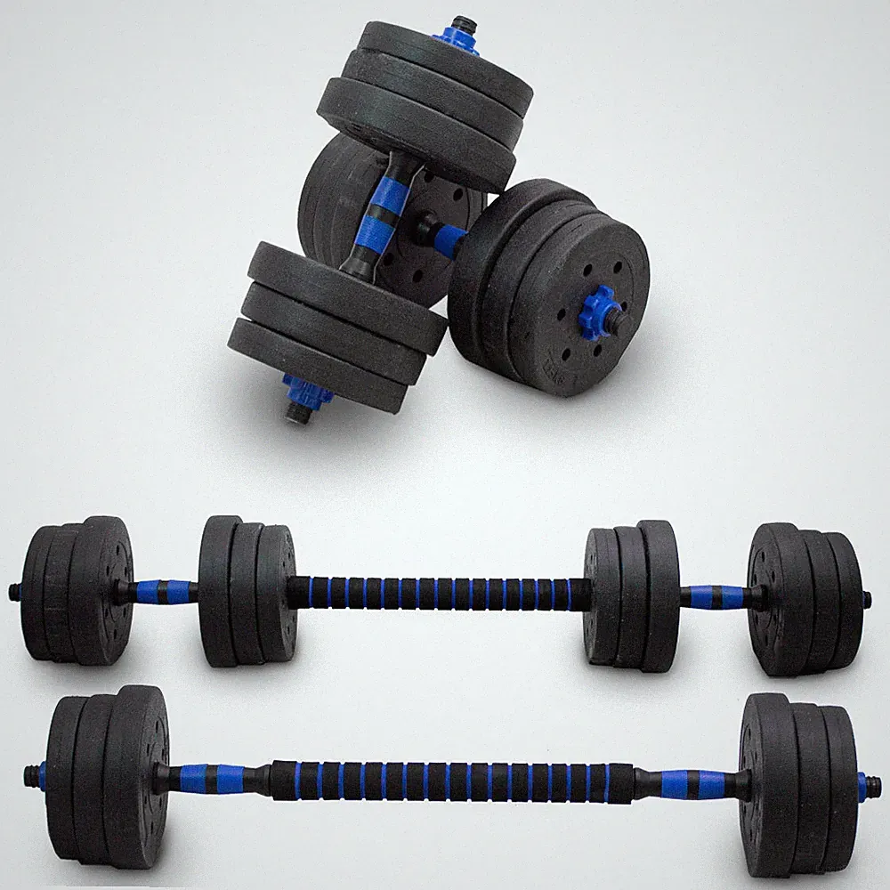 2in1 Hantelset 20 kg Kurzhantel Langhantel