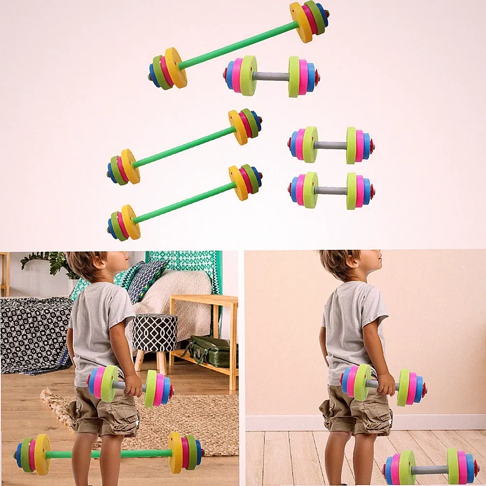 2x Kinder Hantel Spielzeug Übungsspielzeug Bodybuilding Arm Training Spielset für Alter 3+