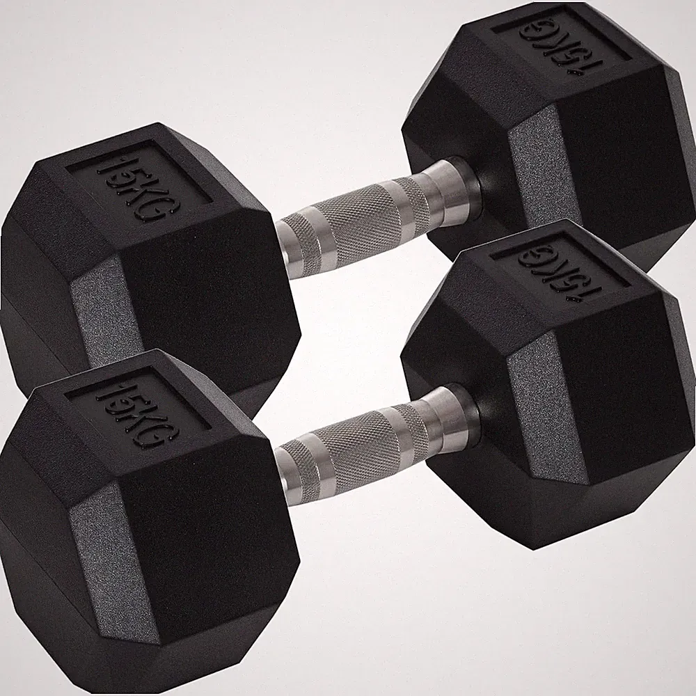 2x15kg Hexagon Hanteln Premium Set Hanteln Hantelset Fitness Gewichte Hanteln