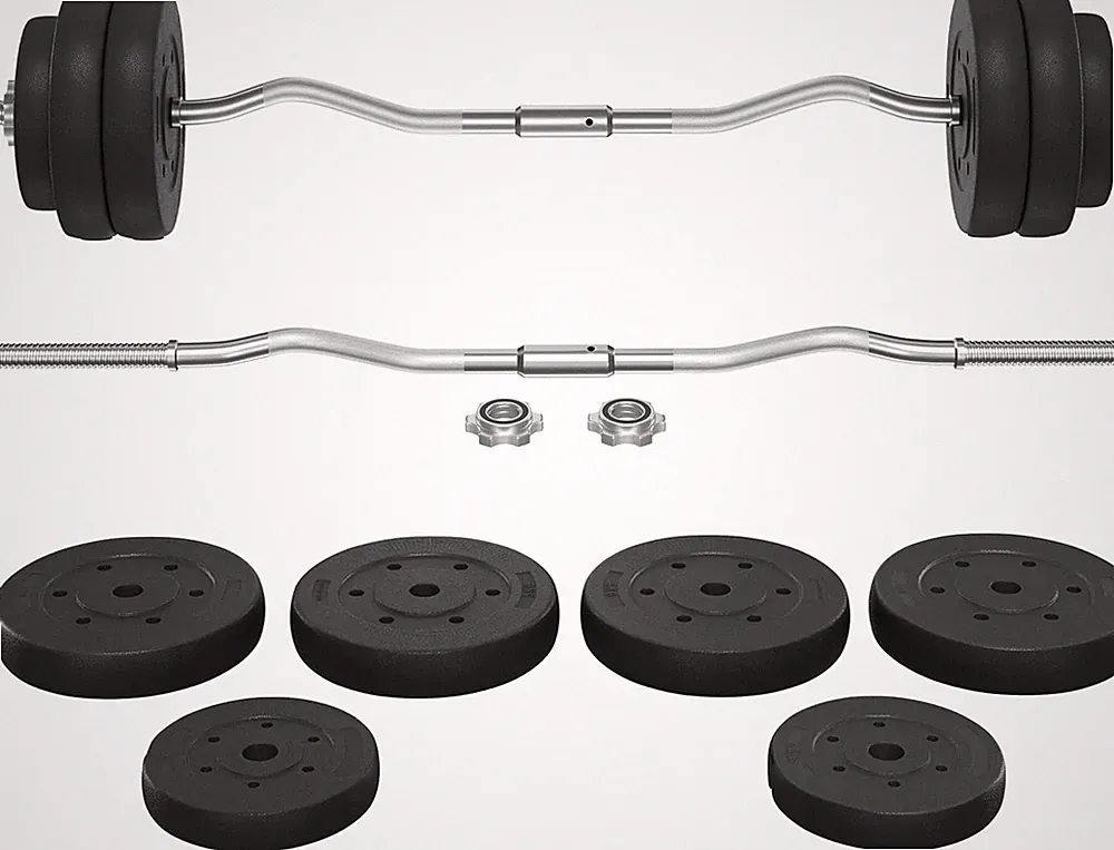 30KG/25KG/20KG Verstellbare Langhantel Hantel Set Krafttraining | EZ Bar Detachab