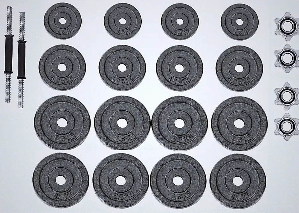 30kg Gusseisen Verstellbare Hanteln Set Hand Gewichte Heben Fitness Schwarz