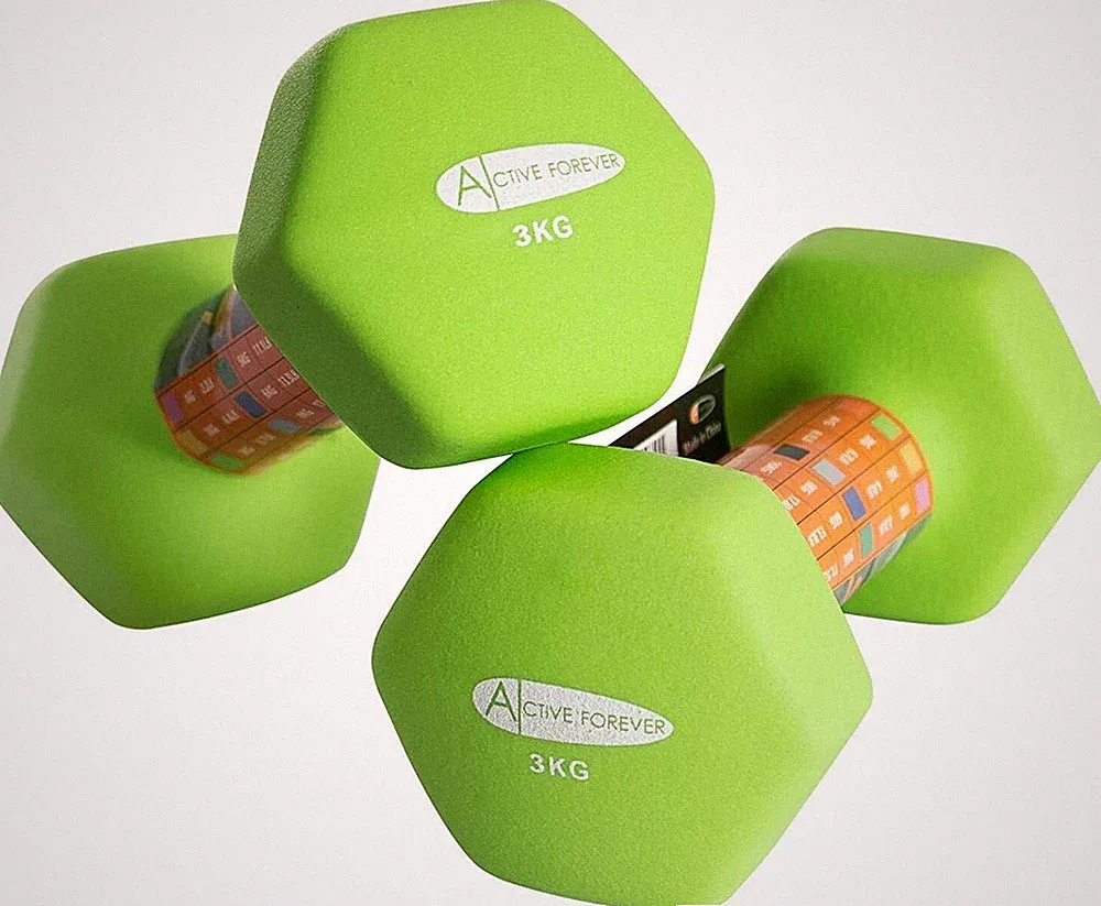 3KG Hantelset, Hex Neopren Krafttraining Fitness, rutschfest wasserdicht