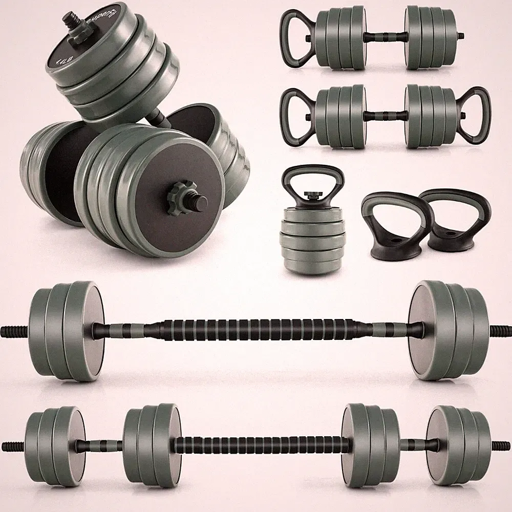 4-in-1 Hantelset mit Hanteln und Langhanteln für Home Gym Fitness Übungen - BLA