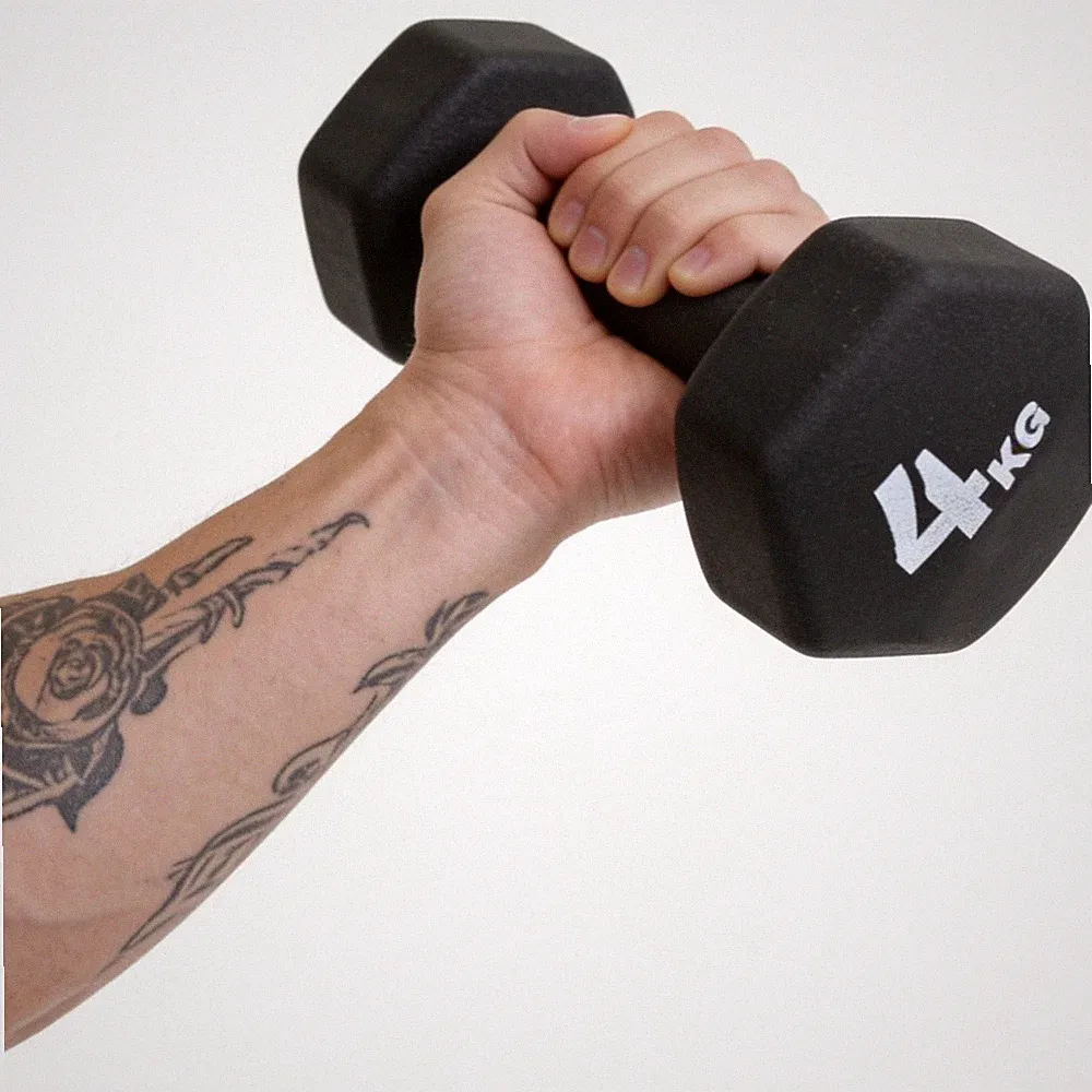4 kg HEXAGON Hantel Neopren Kurzhantel