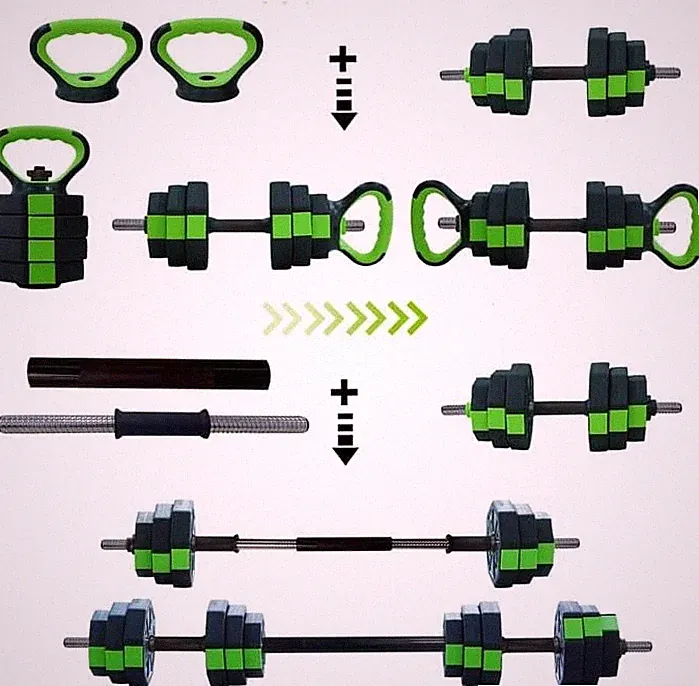 4in1 Verstellbares Hantel-Set mit Griff, 44LB Kettlebell-Set Gewicht Set für Gym