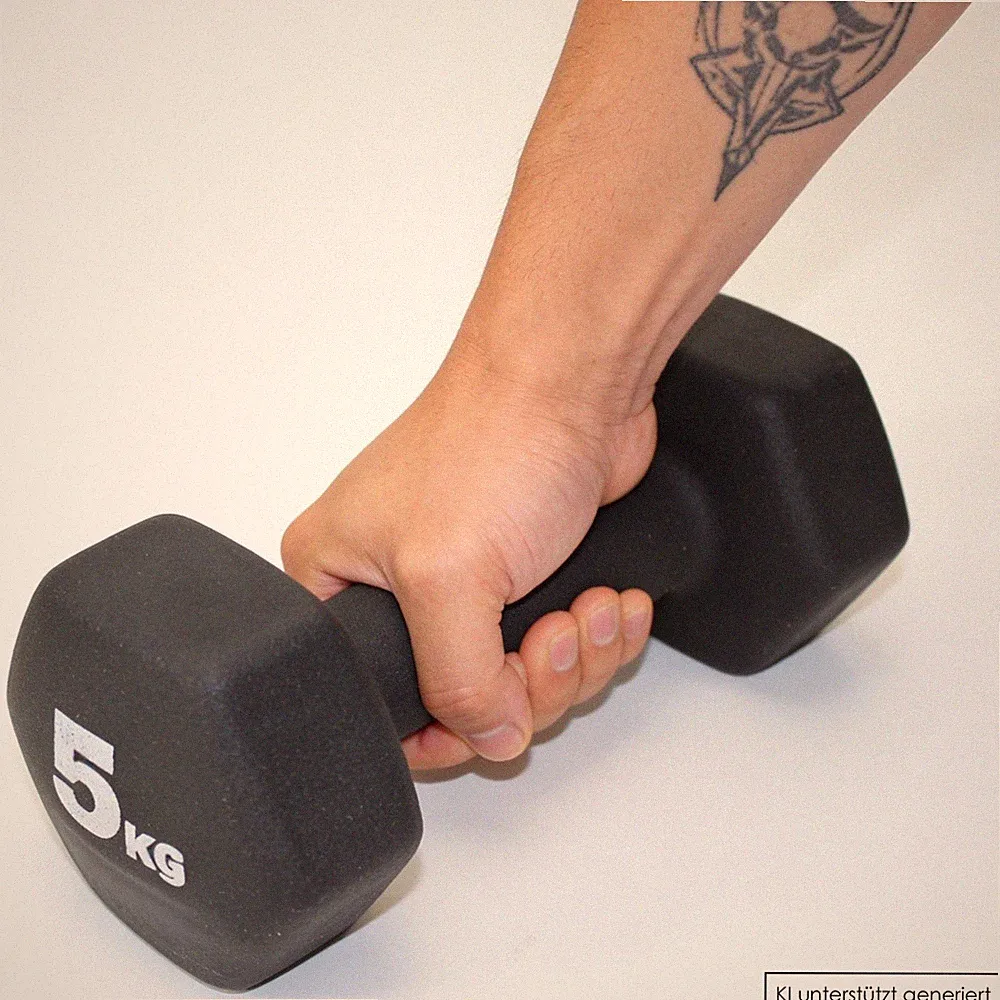 5 kg HEX Hantel Neopren HEXAGON KURZHANTEL Fitness Metall Gewicht Gusseisen