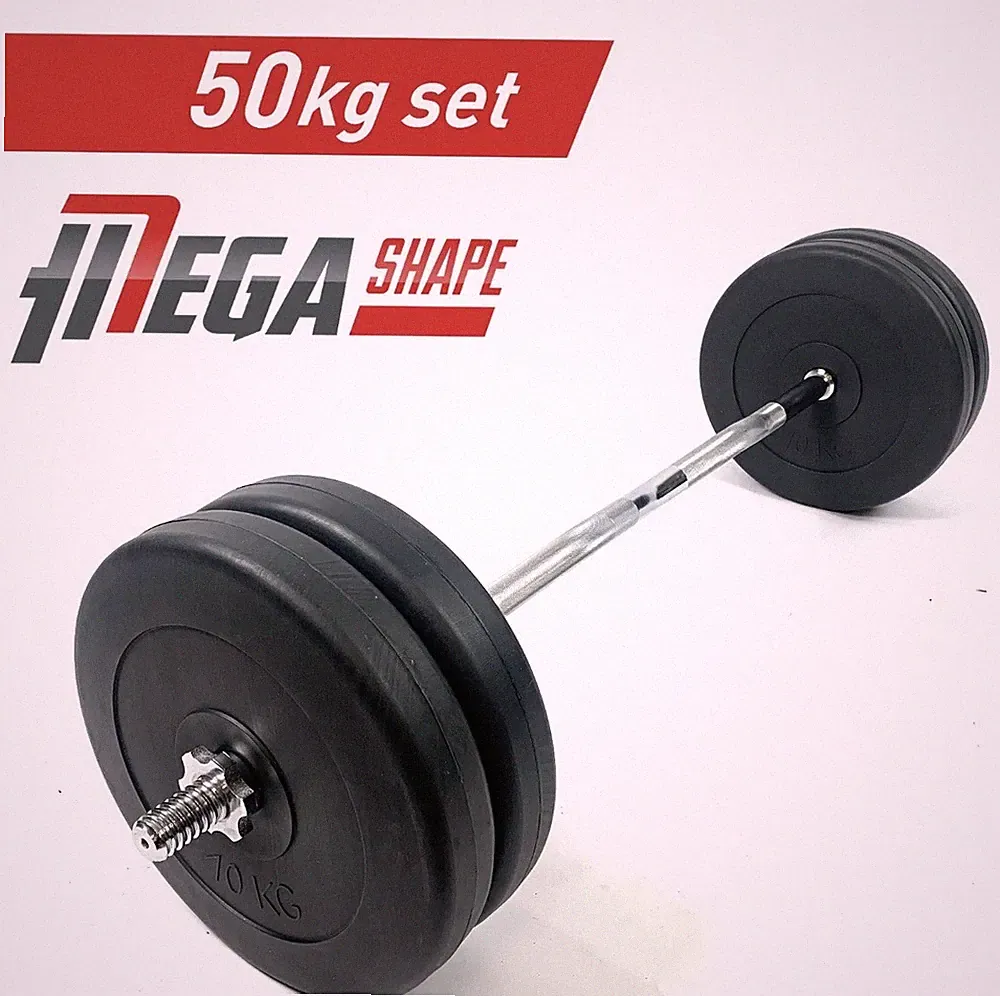 50kg Langhantel Set Free Weight Heben Bodybuilding Gewicht Set Home Gym