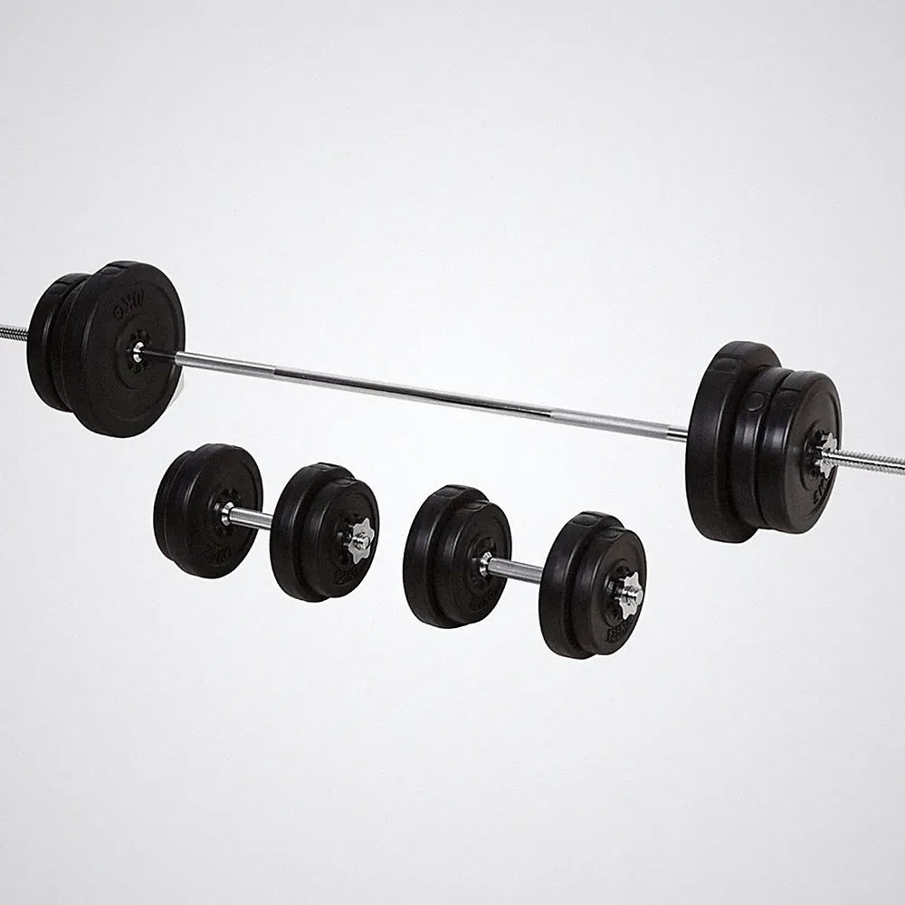 65kg Verstellbare Hantel Langhantel Gewicht Set Home Gym Krafttraining Kit
