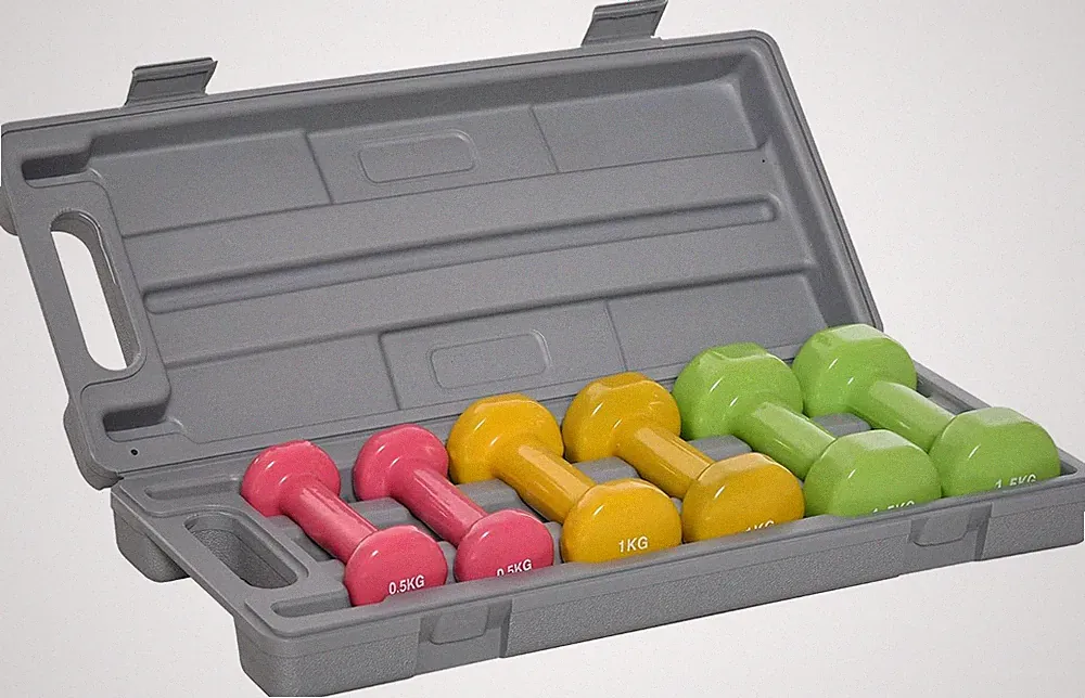 6Kg Hantelset mit Koffer für Frauen Home Gym | Fitness Gewichte Hanteln Se