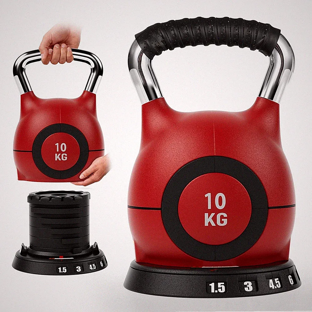 7 in 1 Kugelhantel Kettlebell Verstellbare Hanteln Set mit 6 Stück Gewichtssche