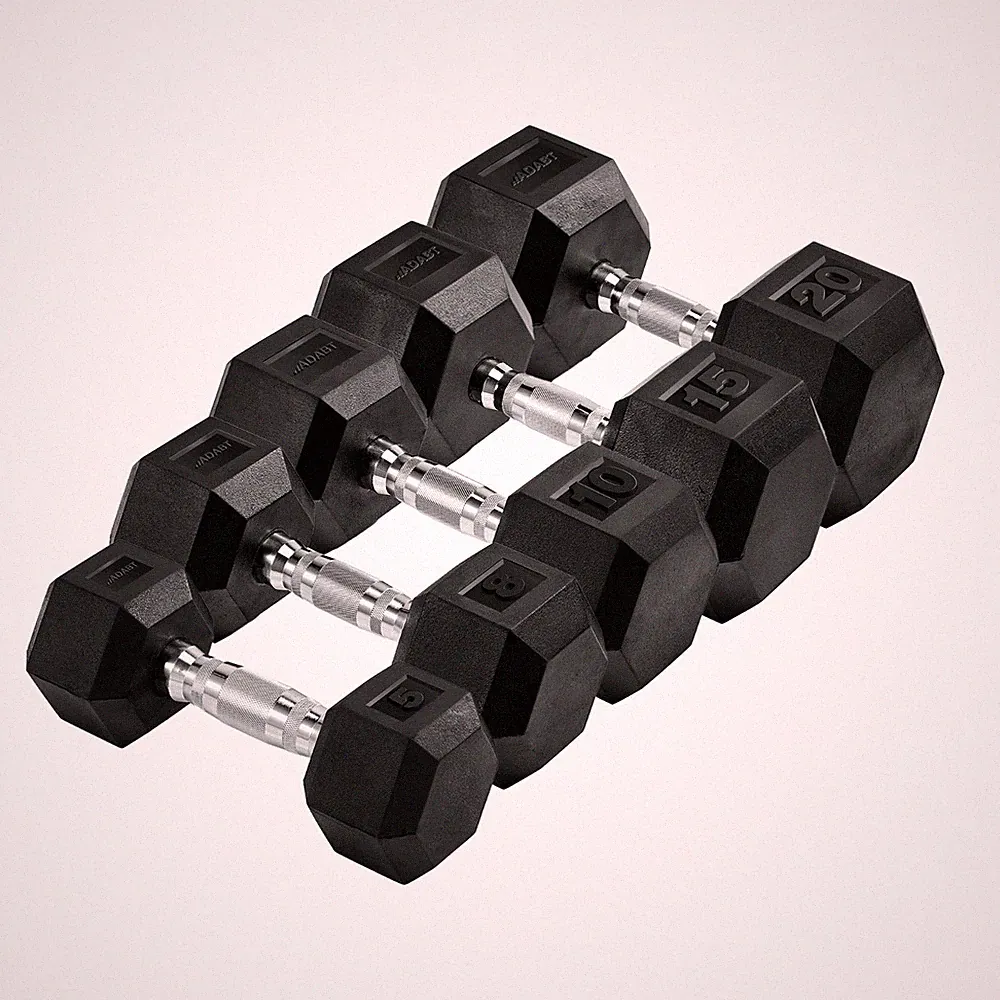 ADABT Hex Hanteln Gusseisen Gummi freie Gewichte für Zuhause & Fitnessstudio - Einzeln & Sets