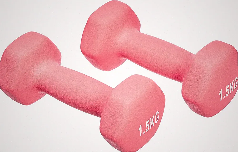 Amazon Basics Neopren Hanteln Gewichte Hantelset 2er Set 1–5kg Sechseckig für