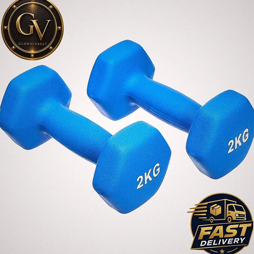 Amazon Basics Neopren Kurzhanteln 2x2kg Sechseckig Hantelset Krafttraining Fitne