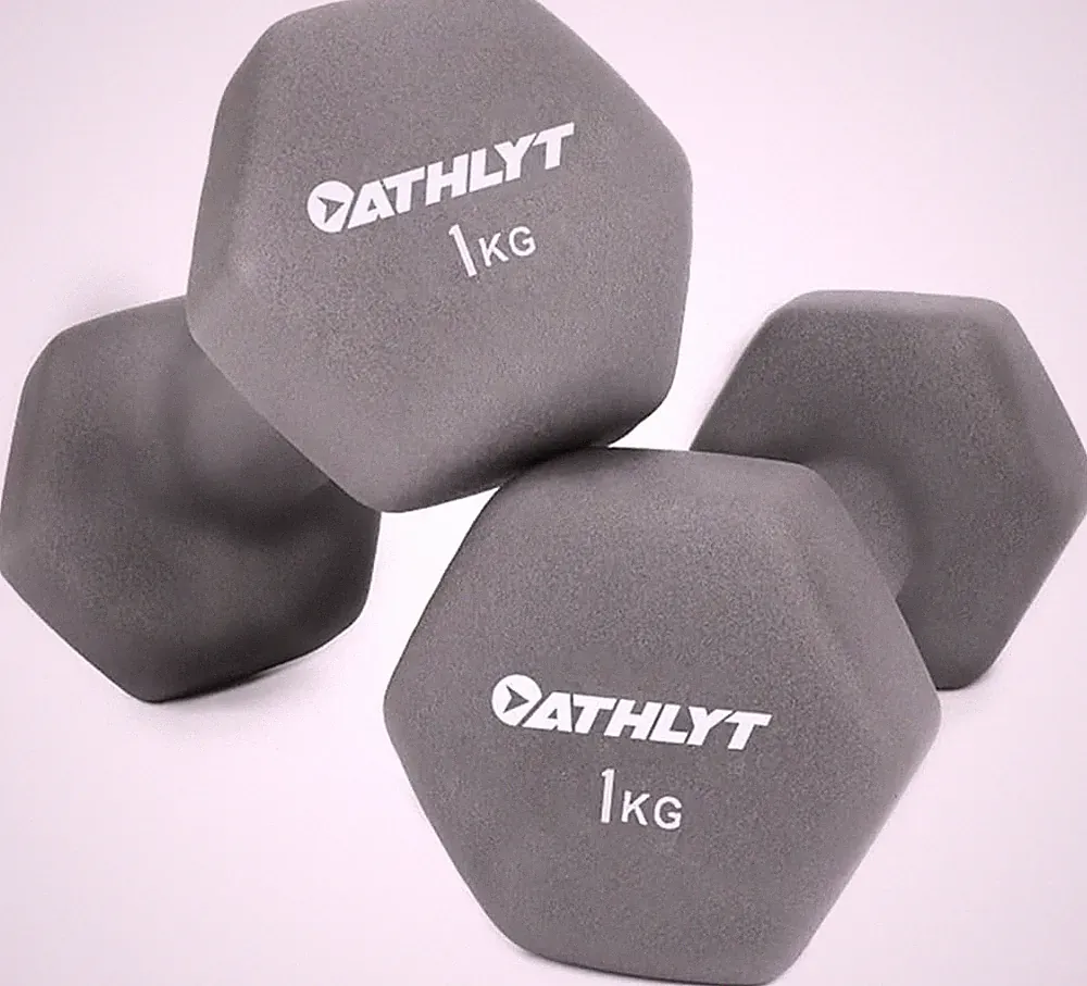 Athlyt Neopren Dip Hantelset, 2 x 1 kg, grau