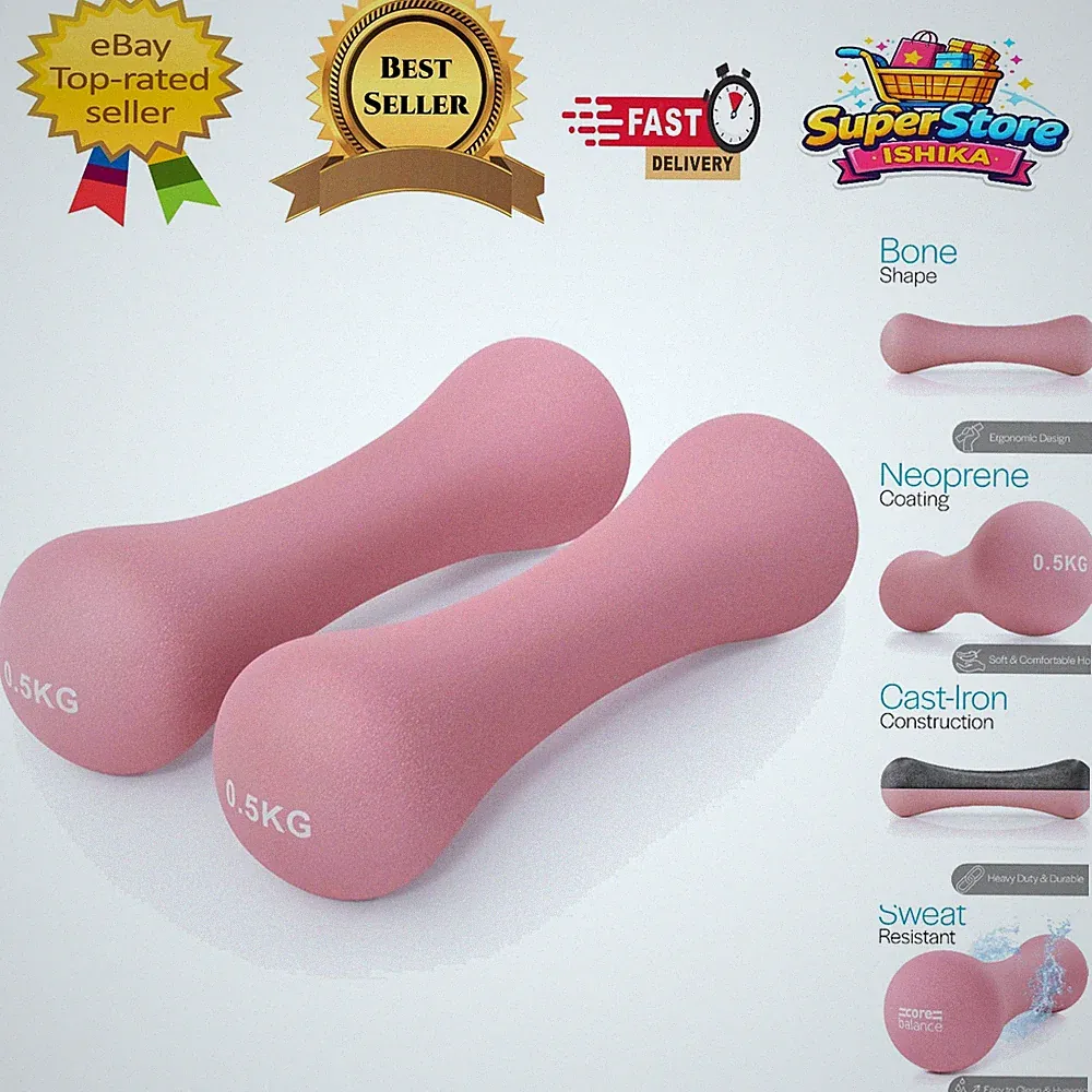Bequeme Neopren Knochen Hanteln 2er Set | leichte Fitness Gewichte