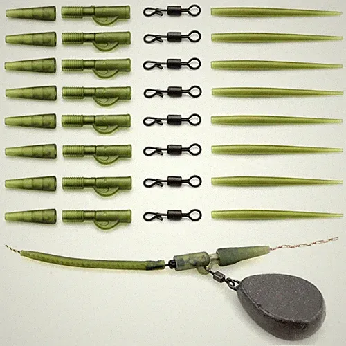 Blei Clip Schnellwechsel Wirbel Anti Tangle Sleeve 40 Stück - Karpfen Angelgerät UK