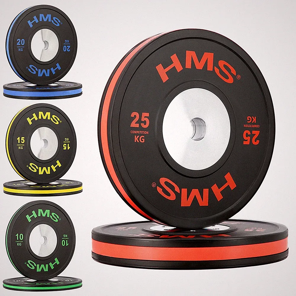 Bumper Plate Set Olympische Hantelscheiben 5-25 kg Gewichtsscheiben Hantel HMS