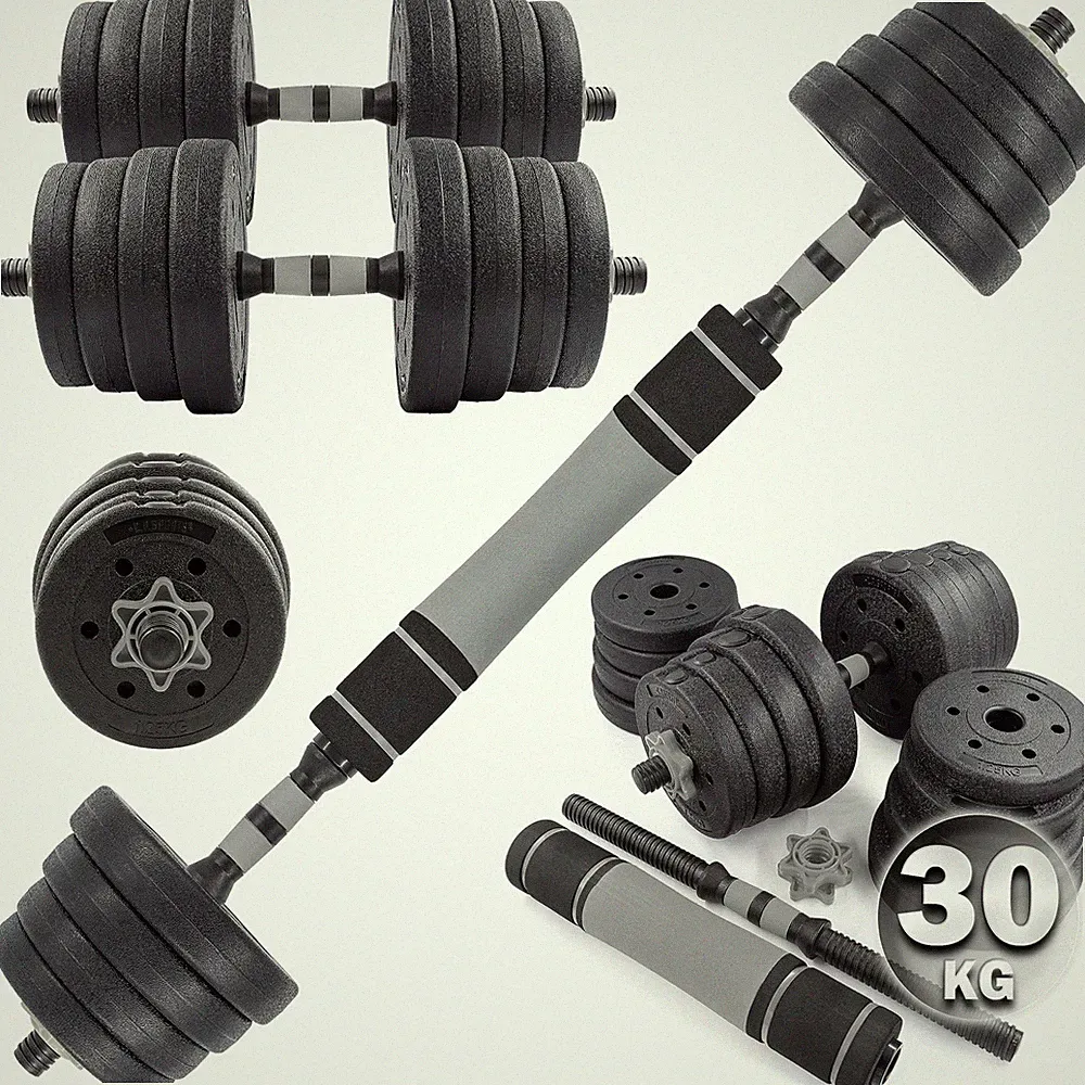 C P Sports 2in1 Kurzhantel Langhantel Set 20kg / 30kg / 40kg Hantelscheiben