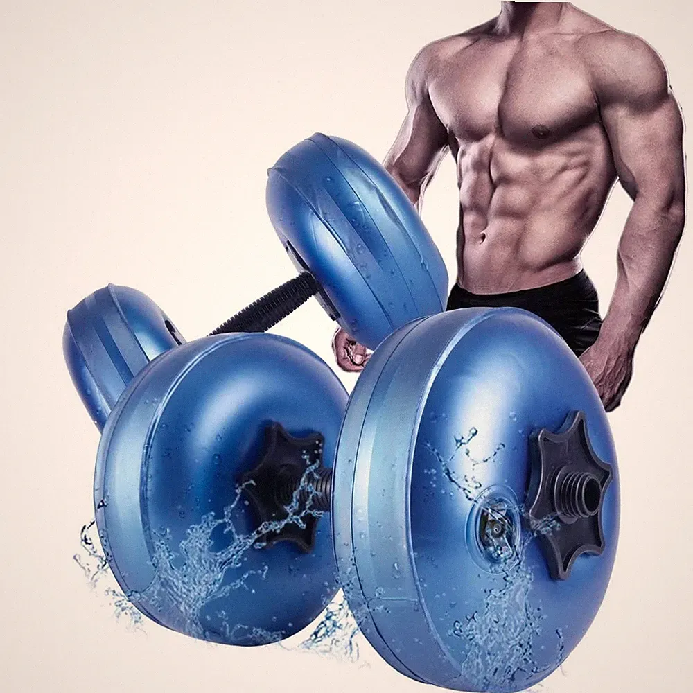 Deiris Wasser Hanteln Set 7er Kurzhantel-Set 8-10 kg Blau Verstellbar Rutschfest