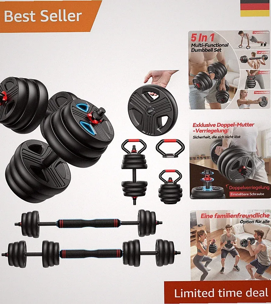 Feierdun 5-in-1 Verstellbares Dumbbell Set