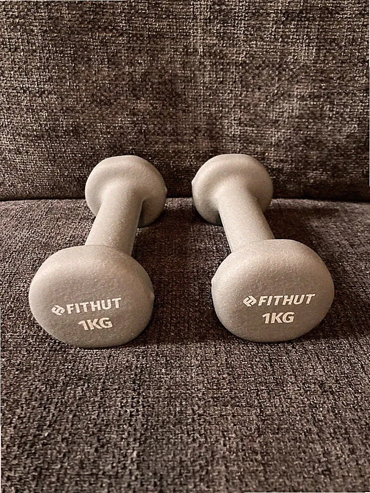 FITHUT Hantelset 2 x 1kg grau Neu