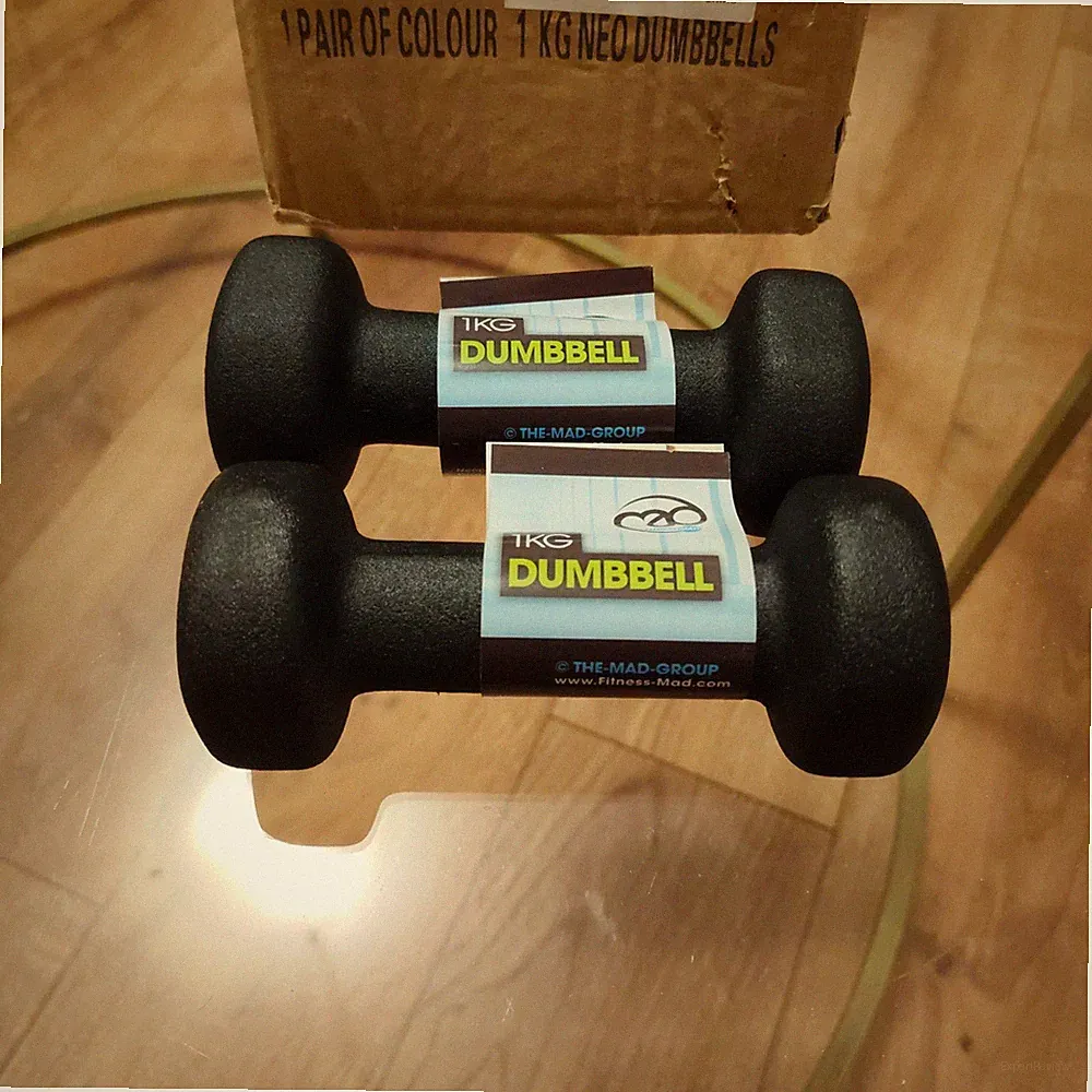 Fitness Mad Neopren Dip Hantelset, 2 x 1 kg, schwarz