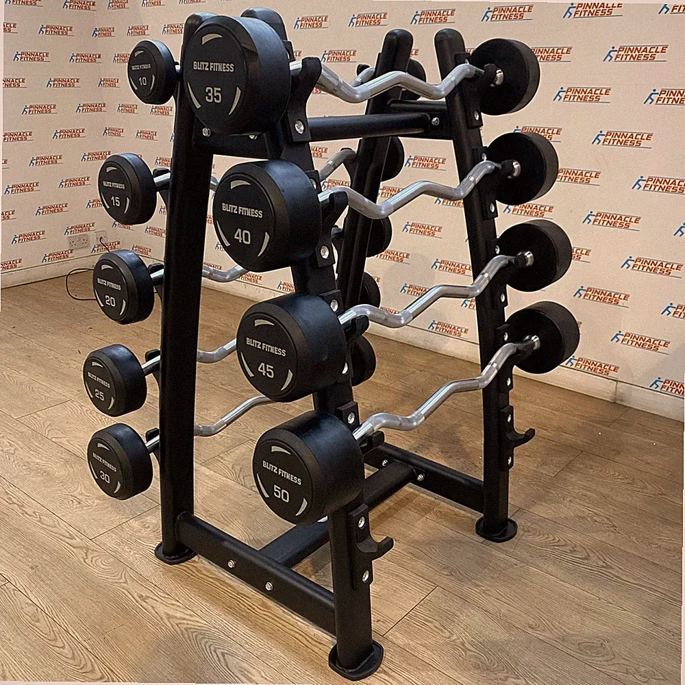 Fixed Rubber Langhantel Set mit EZ Grip (10kg - 50kg) von Blitz Fitness