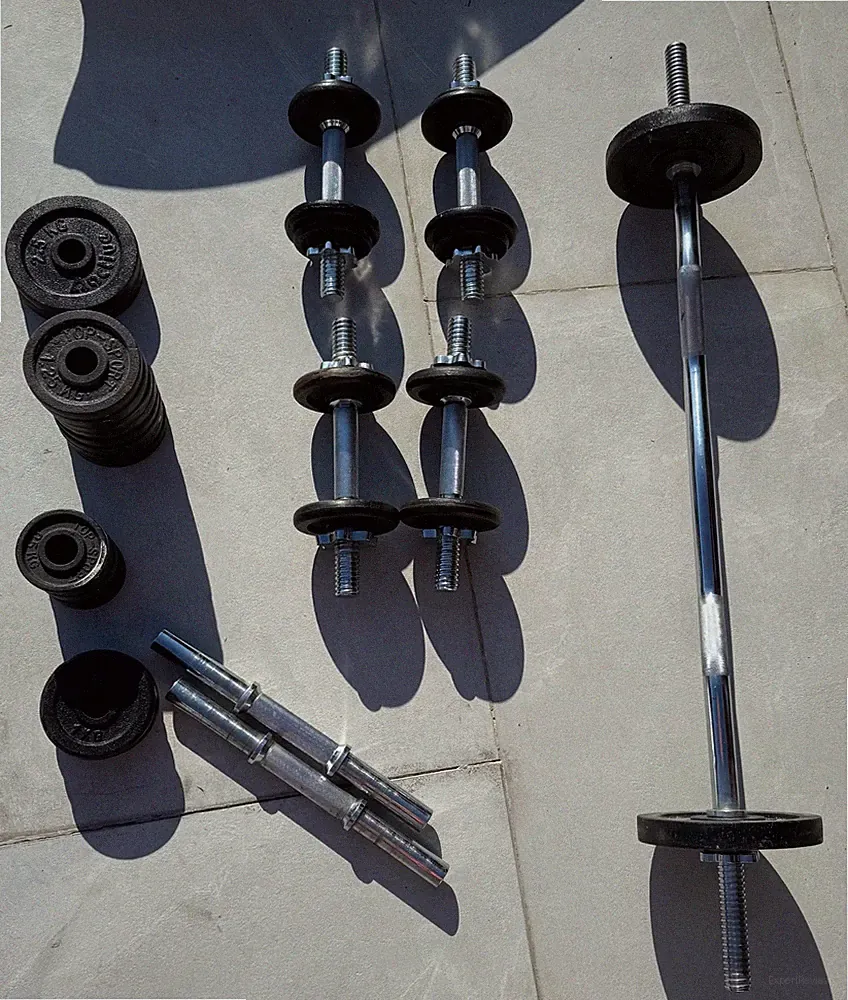 Gebrauchtes verstellbares Hantel Set schwarz-chrom