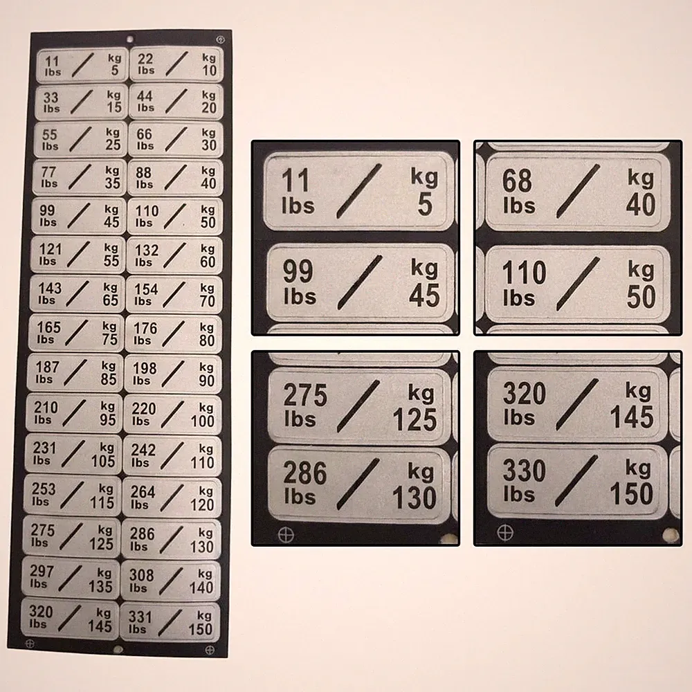 Gewicht Kennzeichnung Aufkleber für Hantel Sets