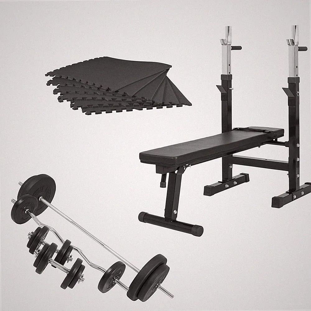 Gorilla Sports Hantelbank Komplettset 100 kg