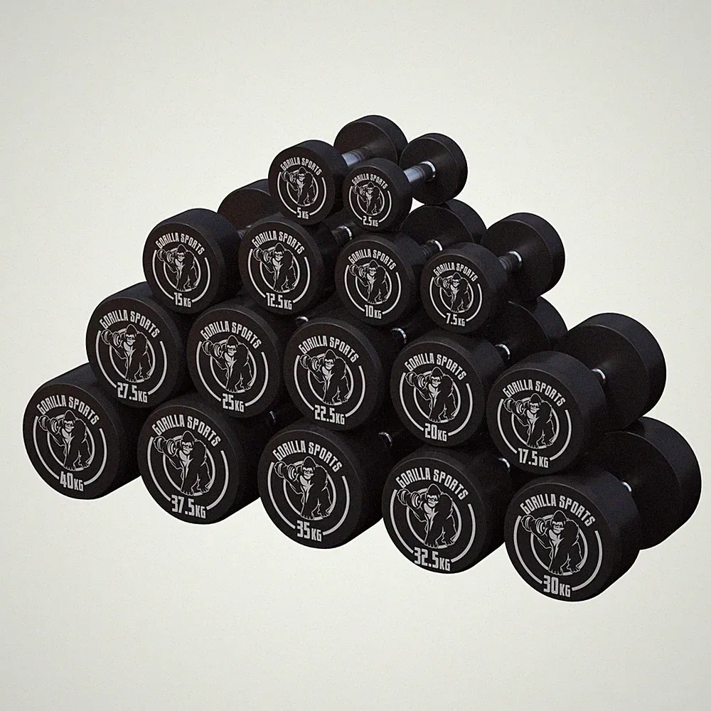 GORILLA SPORTS Kurzhanteln Hantelset Gummiert 20 kg
