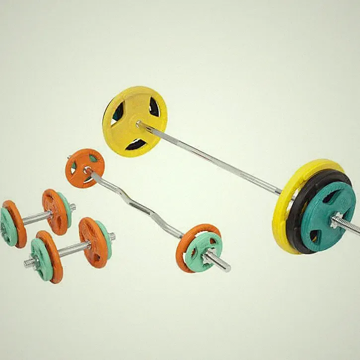Gorilla Sports Langhantel Set Gummi Gripper 108 kg