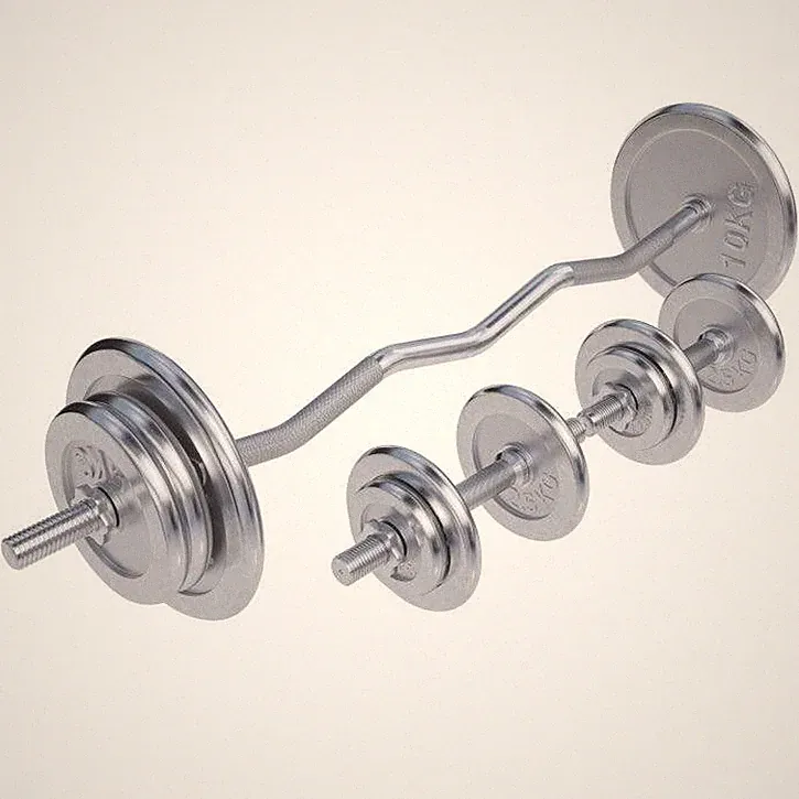Gorilla Sports SZ-Curlset Chrom 70 kg