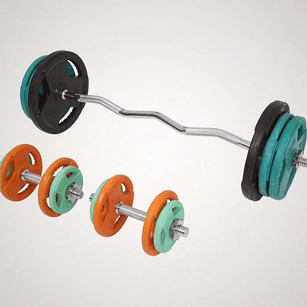 Gorilla Sports SZ-Curlset Gummi Gripper 70 kg